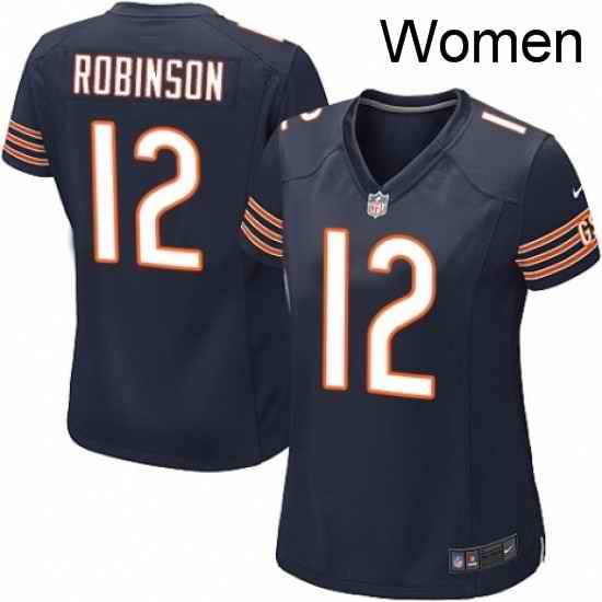 Womens Nike Chicago Bears 12 Allen Robinson Game Navy Blue Team Color NFL Jersey
